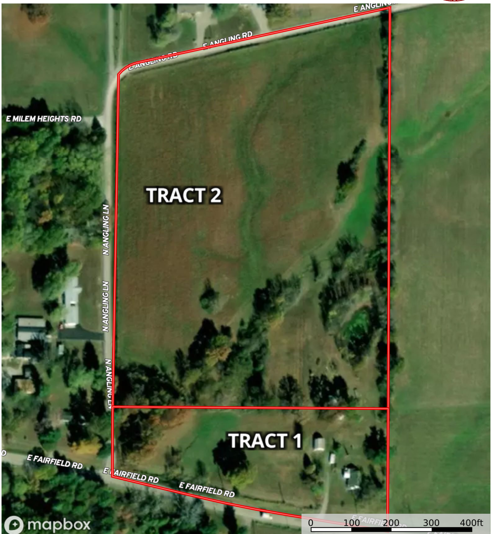 17 acres (+/-) offered in 2 tracts or as a whole